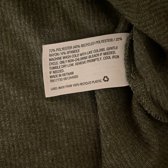 Colsie Lounge Olive Rib cropped button front cardigan and flared pant set - Picture 8 of 8